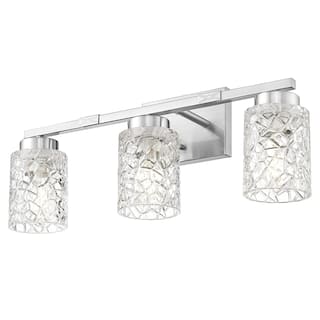 3-Light Vanity Light with Clear Geometric Glass