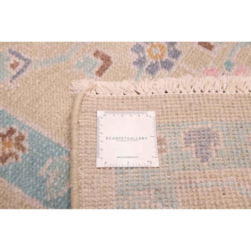 ECARPETGALLERY Hand-knotted Modern Oushak Light Khaki Wool Rug - 8'0 x 9'9