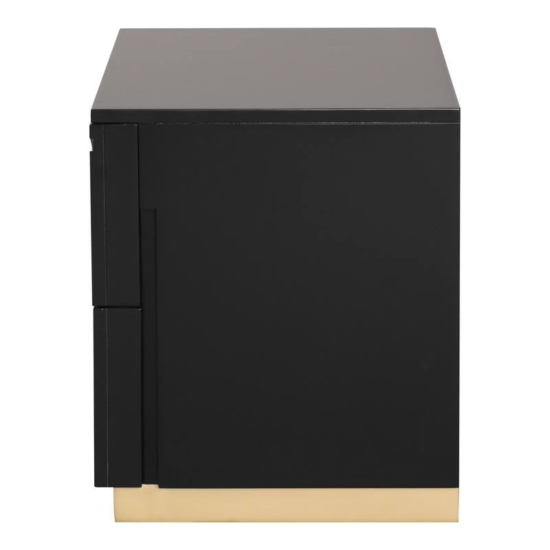 Furniture of America Kismet Modern 5-Piece Black Wood Platform Bedroom Set with Gold Accented Headboard