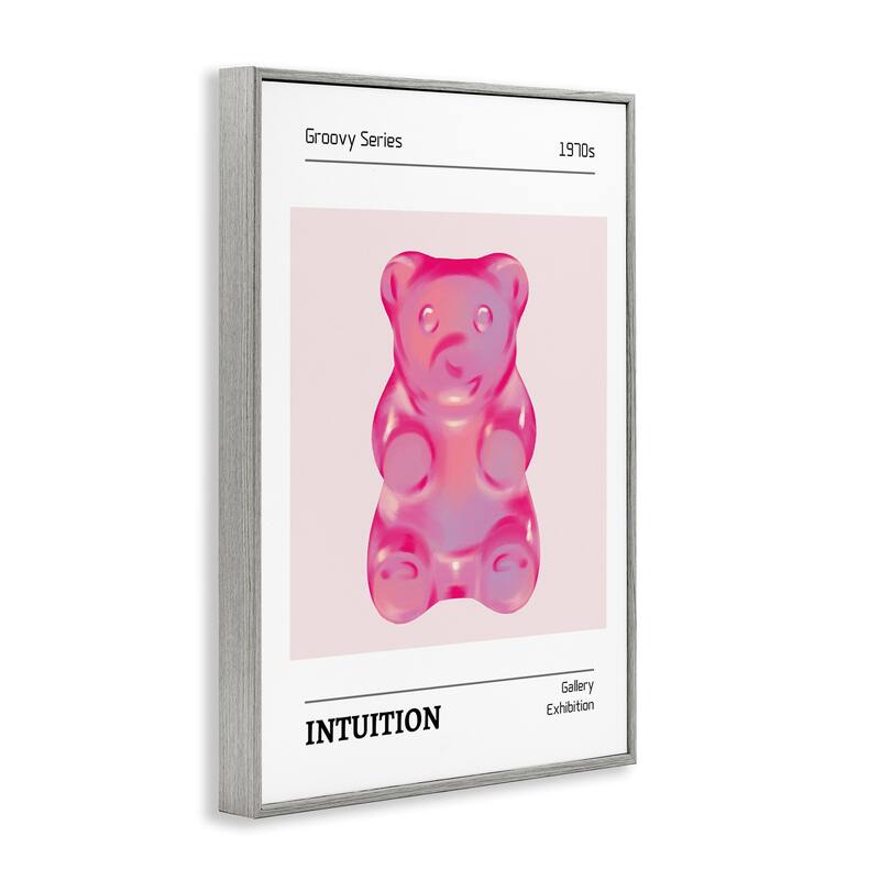 Stupell Intuition Phrase Candy Bear Framed Giclee Art Design By LSR Design Studio