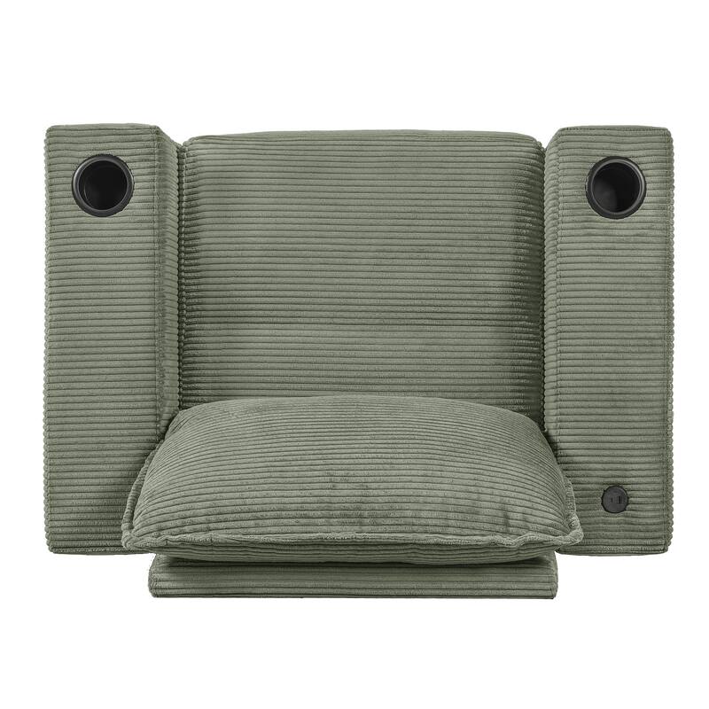 Christopher Knight Home - LuxeComfort Grey Oversized Corduroy Upholstered Chaise Lounge Chair with Storage Ottoman.