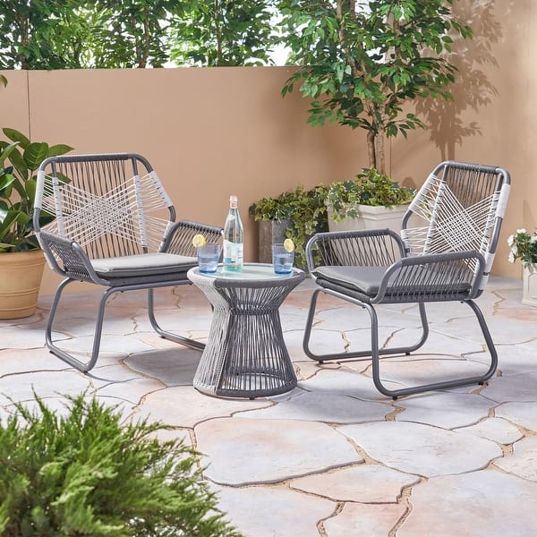 Standish Patio Chair Project 62 Couch 3-Piece Rope Patio Chat Set