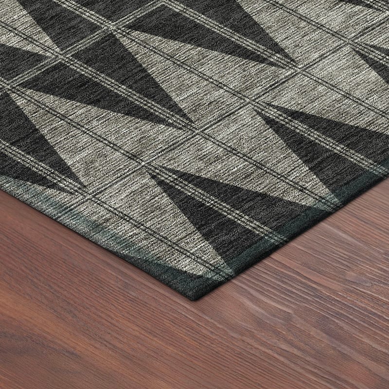 Machine Washable Indoor/ Outdoor Modern Zeke Chantille Rug