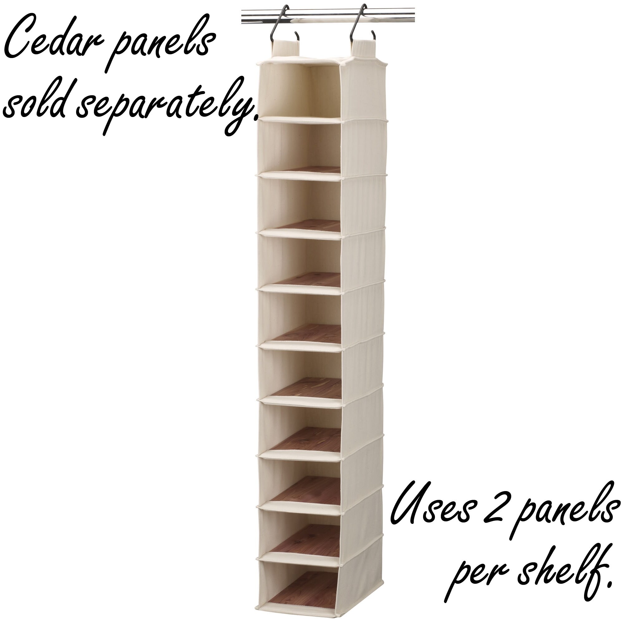 Zober 10-Shelf Hanging Closet Organizer 5 1/2 Wide, 10 1/2 Deep