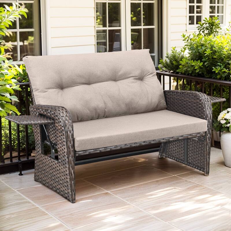 Outdoor Patio Double Lounge Chair - Beige