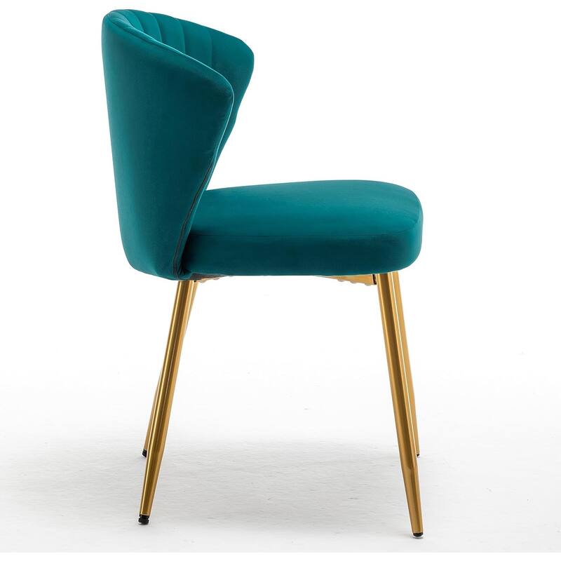 Modern Velvet Accent Chair with Channel-Tufted Design Comfortable and Trendy Armless Seat