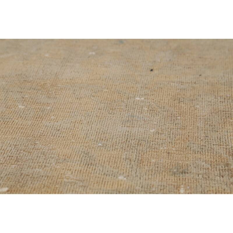 Hand Knotted Oriental 100% Wool Carpet Traditional Distressed Brown Mashad Area Rug - 13' 1'' X 9' 8''