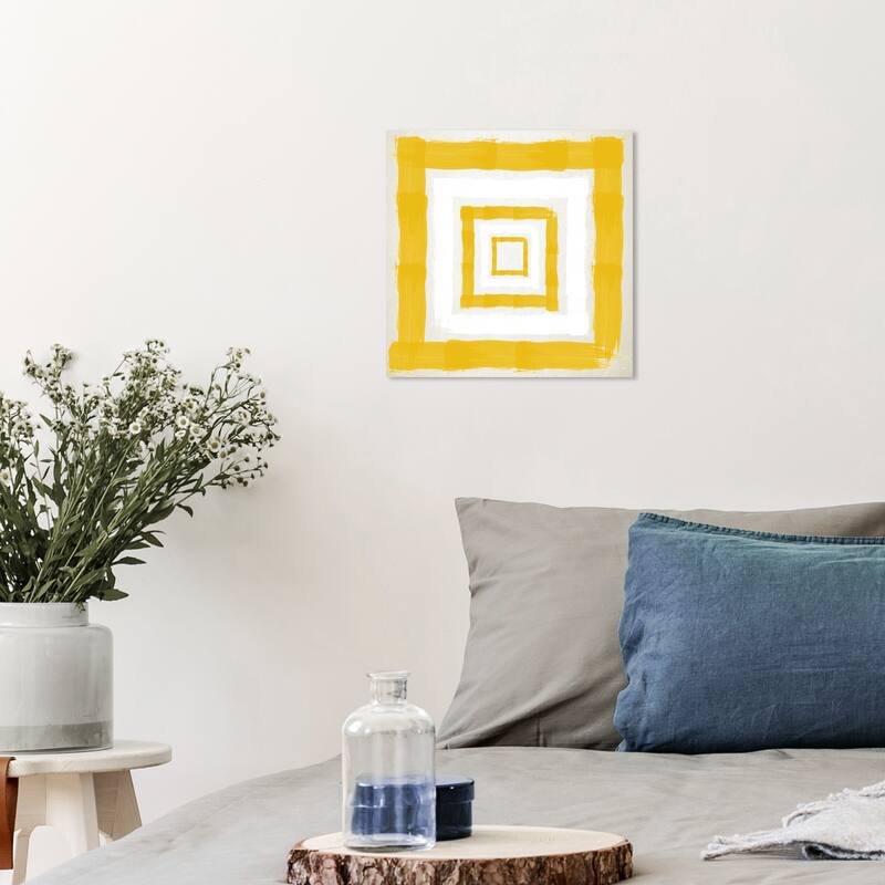 Wynwood Studio Prints Abstract Magical Thinking Yolk Yellow and Modern & Contemporary Wall Art Canvas Print - 12 x 12
