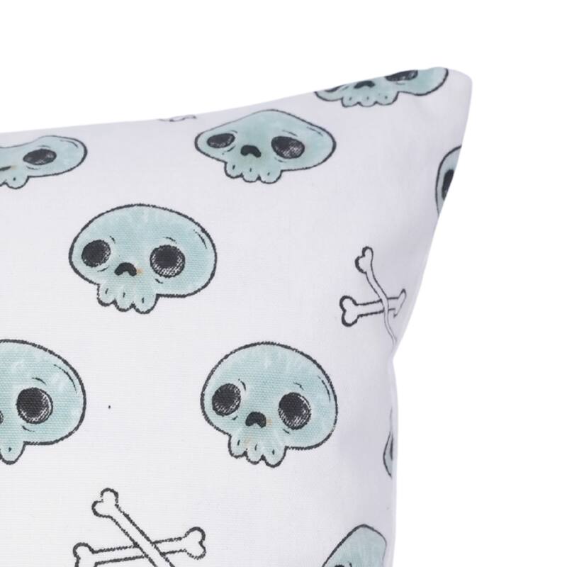 Fabdivine Home Decorative Accent Green Cotton Cushion Case, Skeleton