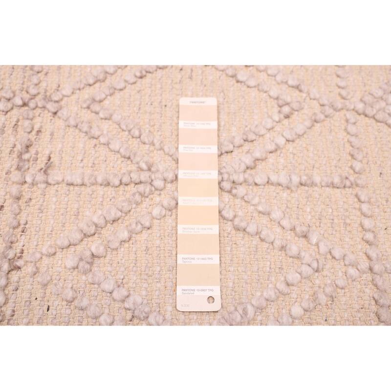 ECARPETGALLERY Braid weave Sienna Beige Wool Rug - 5'0 x 7'6