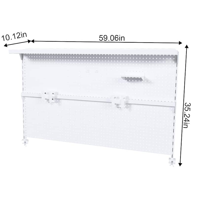Anmytek Metal Desk Mounted Pegboard Monitor Stand Office Organizer Storage Riser White Modern