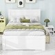 preview thumbnail 2 of 25, Twin Size Wooden Platform Bed Frame with one Storage Rack on Wheels, one Drawer & Two Shelves for Boys Girls, Noise-Free