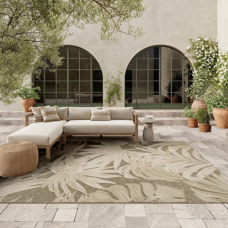 Nourison Aloha Indoor/Outdoor Nature Area Rug - 9' x 12' - Ivory Sage