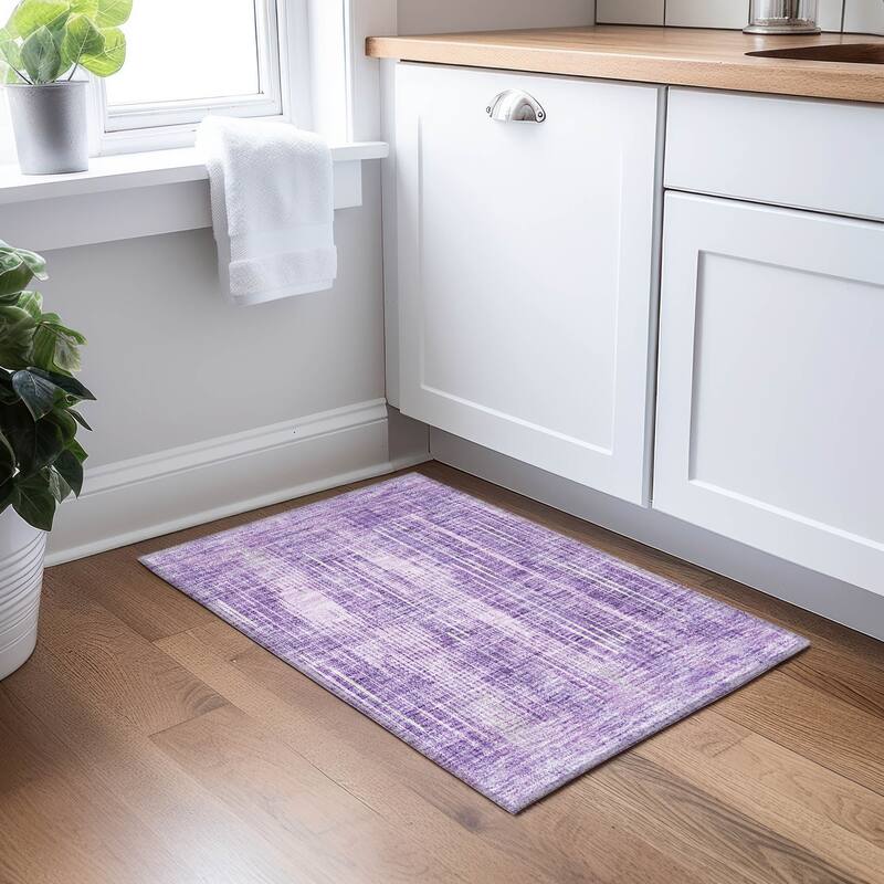 Machine Washable Indoor/ Outdoor Chantille Ombre Abstract Rug