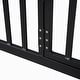 preview thumbnail 5 of 26, Cabin Style Full Size House Platform Bed,Sturdy Metal Bed with Roof,Metal Fence Around Bed with Door