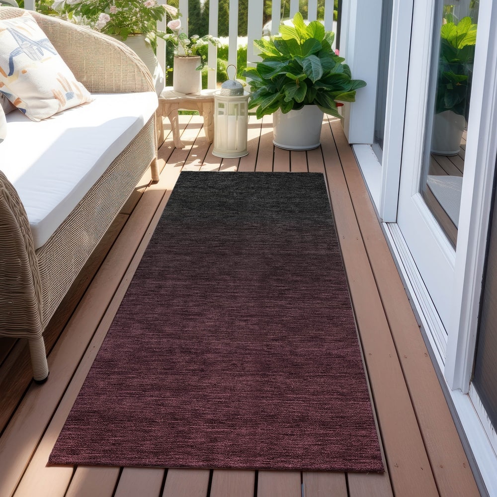 Machine Washable Indoor/ Outdoor Chantille Ombre Solid Rug