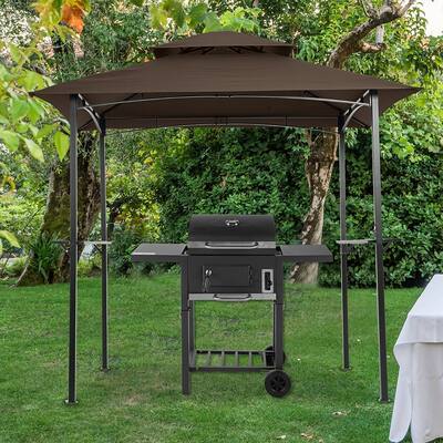 Outdoor Grill Gazebo Shelter Tent, Double Tier Soft Top Canopy