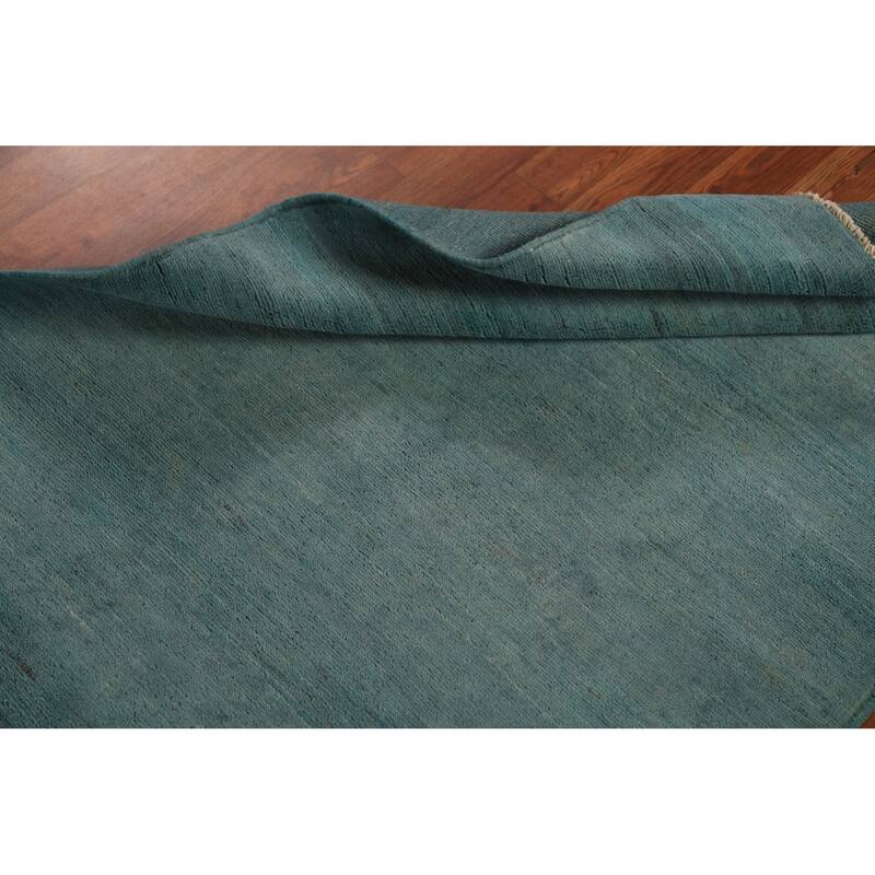 Blue Gabbeh Modern Rug Handmade Wool Carpet - 3'3" x 4'10"