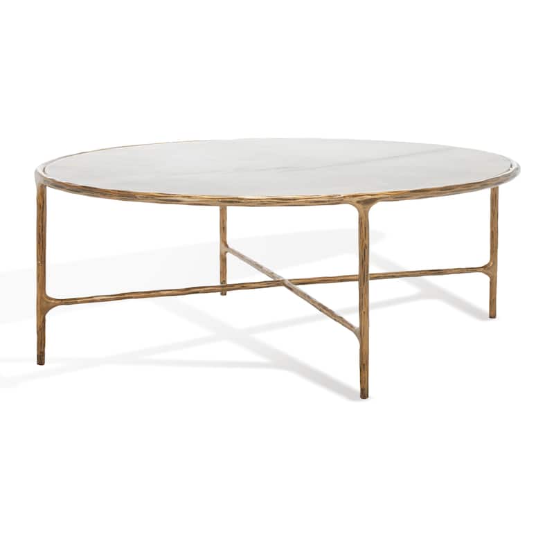 SAFAVIEH Couture Kathleen Oval Metal Coffee Table - 40 In W x 30 In D x 15 In H - 40"W x 30"D x 15"H