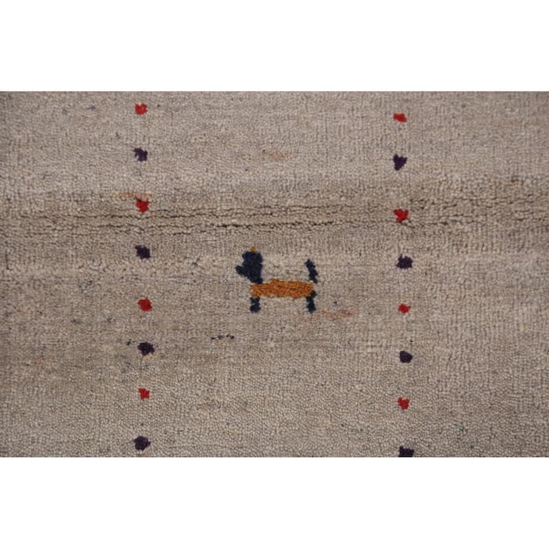 Tribal Gabbeh Oriental Rug Hand-Knotted Contemporary Wool Carpet - 5'9" x 7'8"