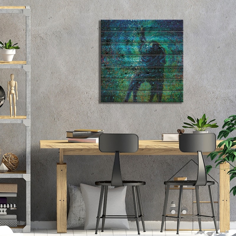 River Print On Wood by Iris Scott - Multi-Color