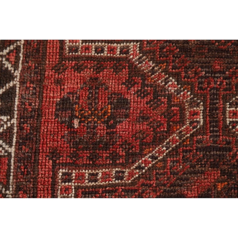 Tribal Orange Qashqai Persian Vintage Area Rug Handmade Wool Carpet - 2'7"x 4'2"