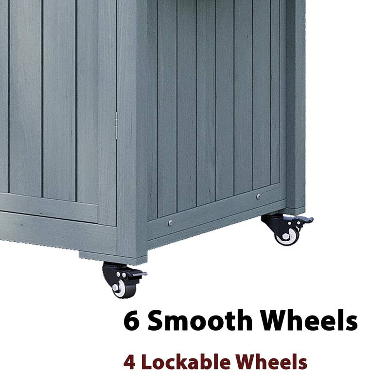 66.5" Outdoor Kitchen Island for Big Green Egg Grills,Solid Wood Outdoor Grill Cart for Tabletop Grill with Stainless Steel Top