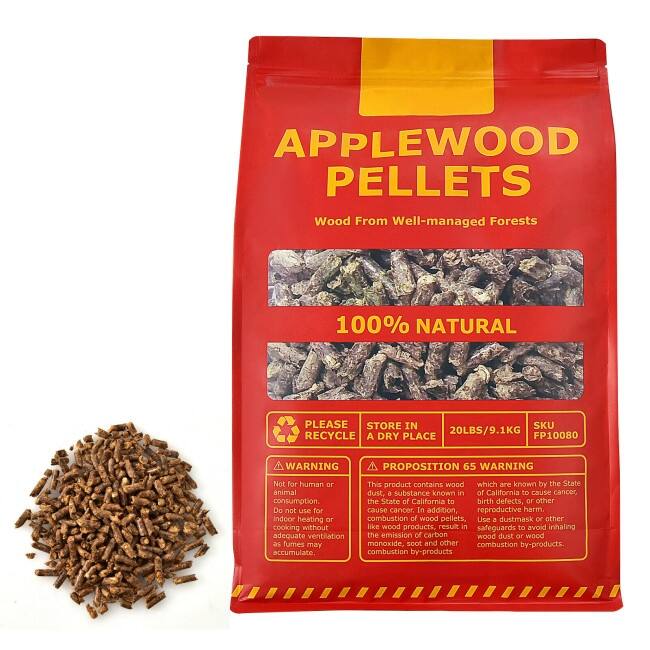 20 Pounds Apple Wood Pellets 100% All-Natural for Pellet Grills - 13" x 5" x 20"(L x W x H)