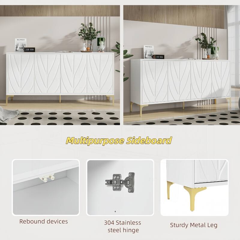 Versatile Sideboard Buffet Cabinet with Press-to-Open Doors