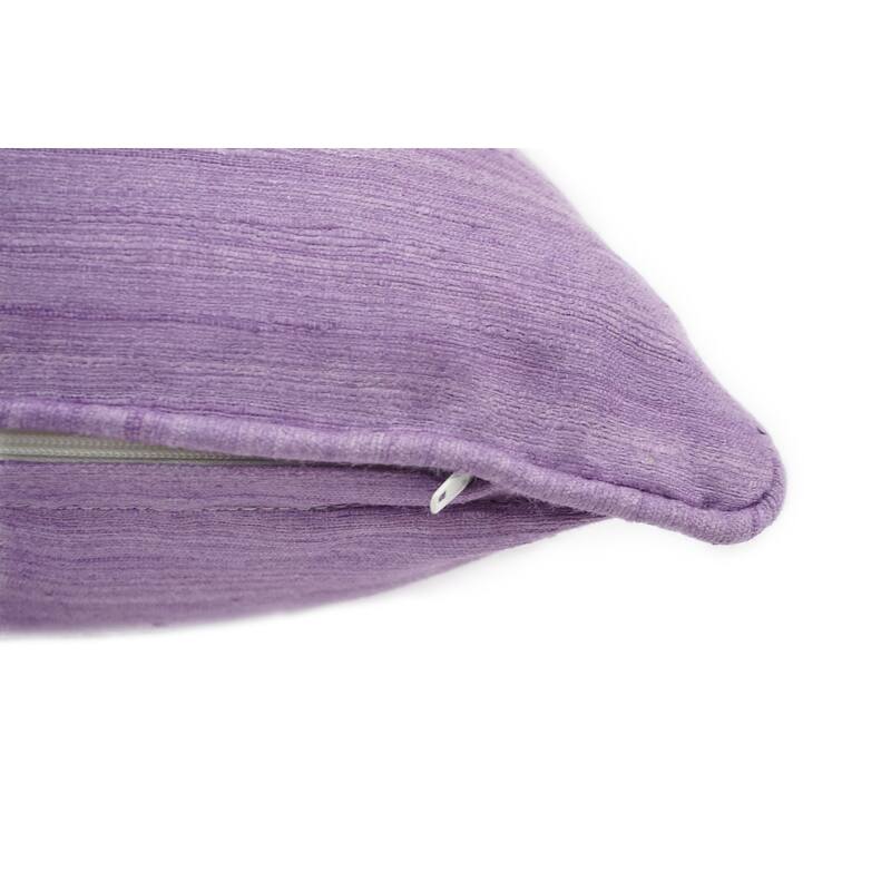 Home&Manor Raw Silk Throw Pillow 18" Light Purple