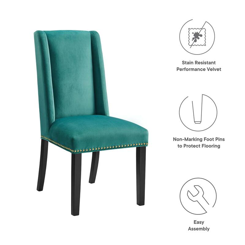 Baron Performance Velvet Dining Chairs - Set of 2