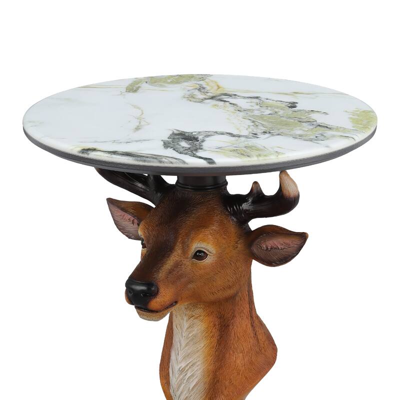 Deer Head Accent Table Animal Statue End Tables Livingroom