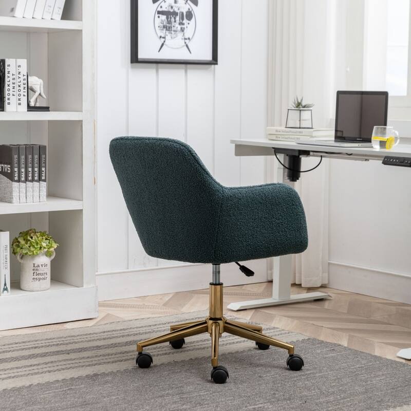Teddy Fabric Adjustable Height Home Office Swivel Chair with Universal Wheel