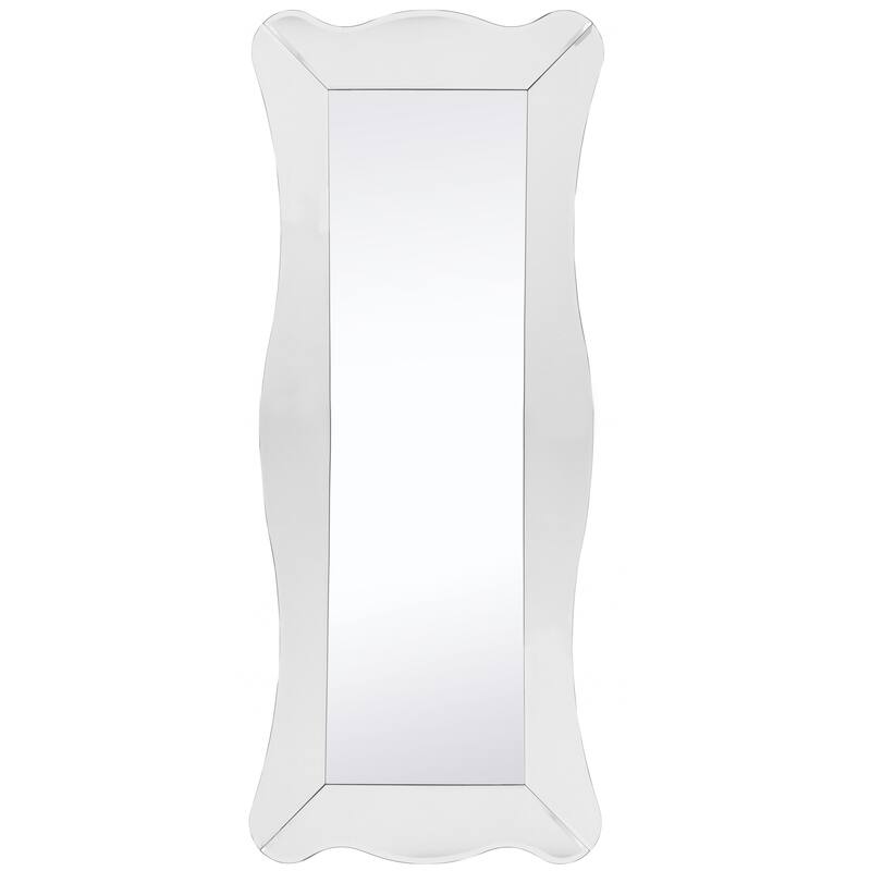 HomeRoots 65" Mirrored Full Length Hanging Mirror Wall Mounted With Glass Frame - 32