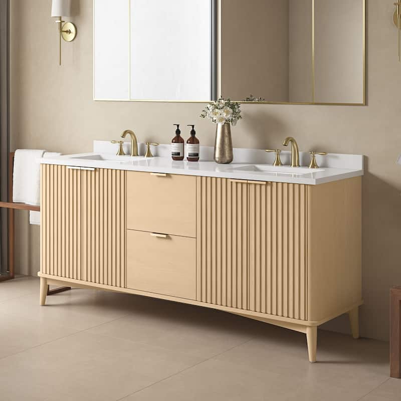 Gabi Bathroom Vanity with White Engineered Stone Top