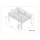preview thumbnail 4 of 4, Full Size Pine Wood Kids Loft Bed Frame w/Guard Rails & Ladder, White