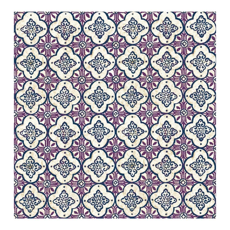 Geo Violet Quatrefoil Wallpaper - 20.5in x 396in x 0.025in