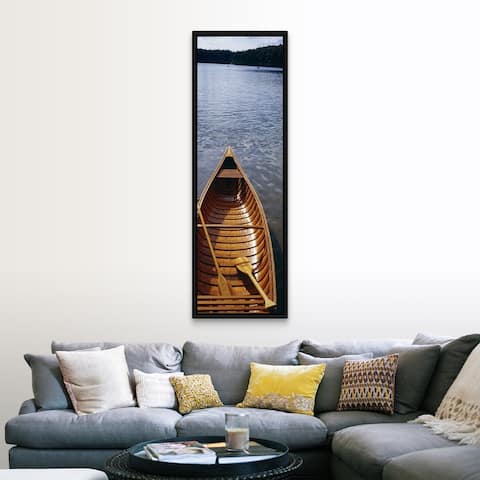 "Canoe on Walden Pond MA" Black Float Frame Canvas Art