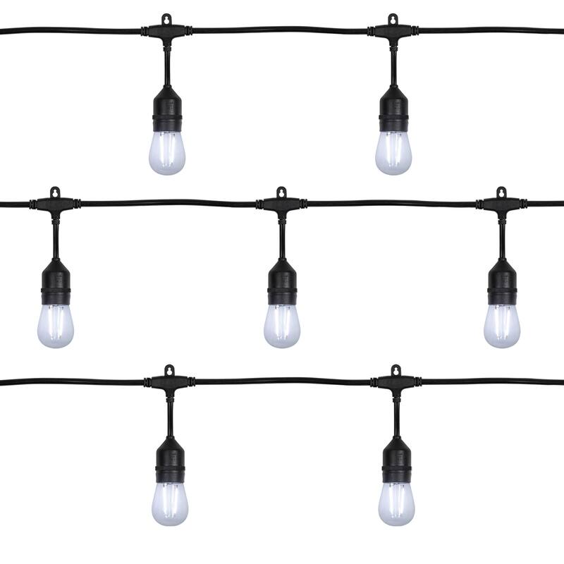 LED S14 Patio String Lights - Clear - 19.25' Black Wire - 20 ct