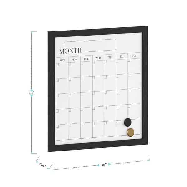 dimension image slide 0 of 3, Martha Stewart Dry Erase Magnetic Monthly Calendar and with Woodgrain Frame
