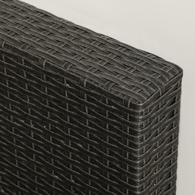 Outsunny Wicker Patio Couch, PE Rattan 3-Seat Sofa, Outdoor Furniture