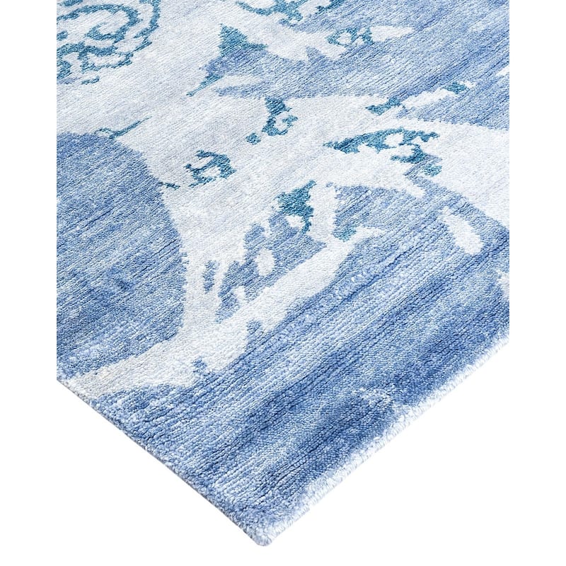 Modern One-of-a-Kind Hand-Knotted Area Rug - Purple, 9' 1" x 12' 3" - 9' 1" x 12' 3"