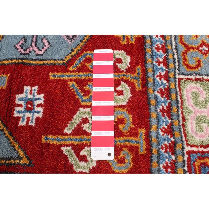 ECARPETGALLERY Hand-knotted Royal Kazak Red Wool Rug - 5'7 x 7'9