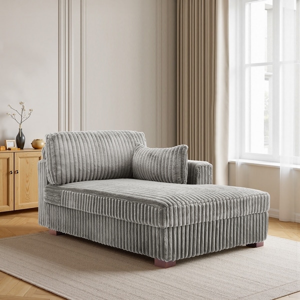 DREAMSIDEA Oversized Cotton Flannel Chaise Lounge, Right Facing