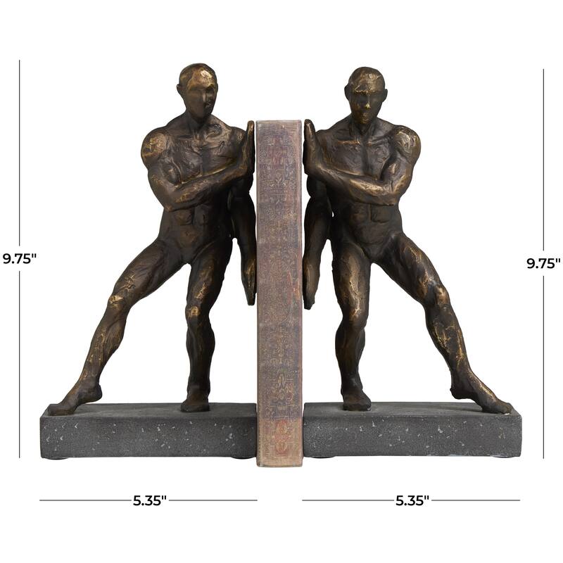 Polystone People Decorative Bookends - Set of 2 Bronze - Roche River Decor