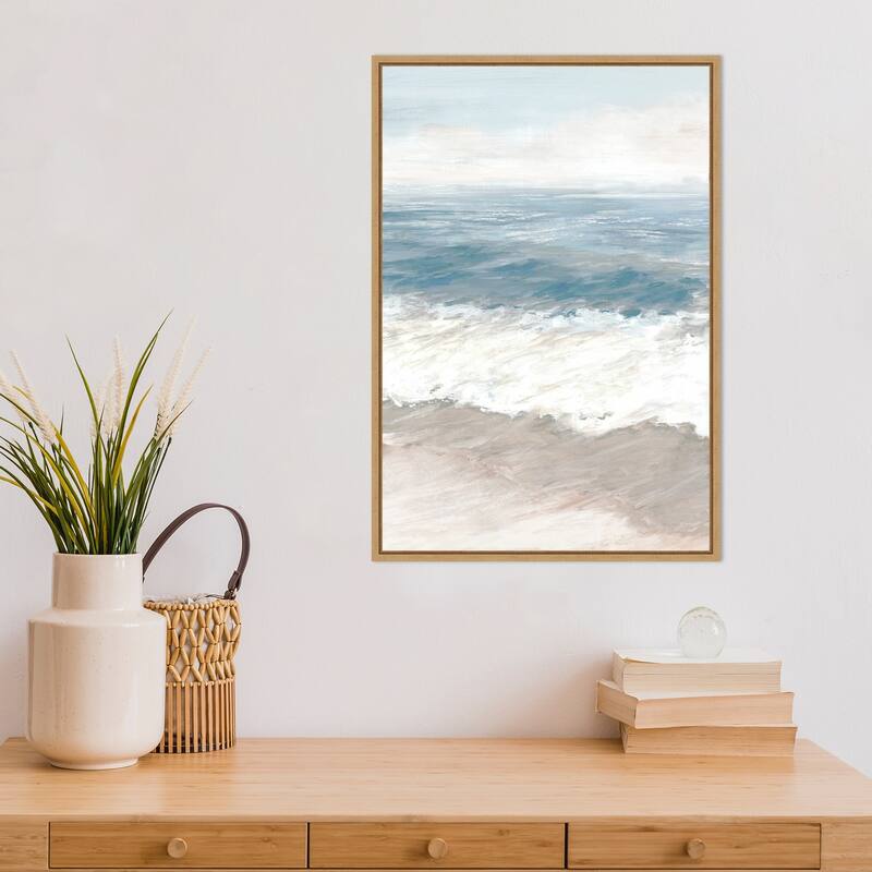Warm Waves (Beach) by Eva Watts Framed Canvas Art