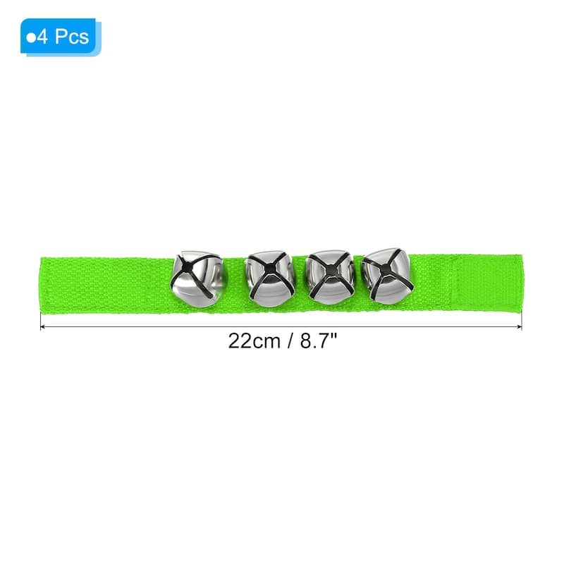 4pcs Wrist Bells, Jingle Bells Ankle Percussion Instruments Musical - Light Green