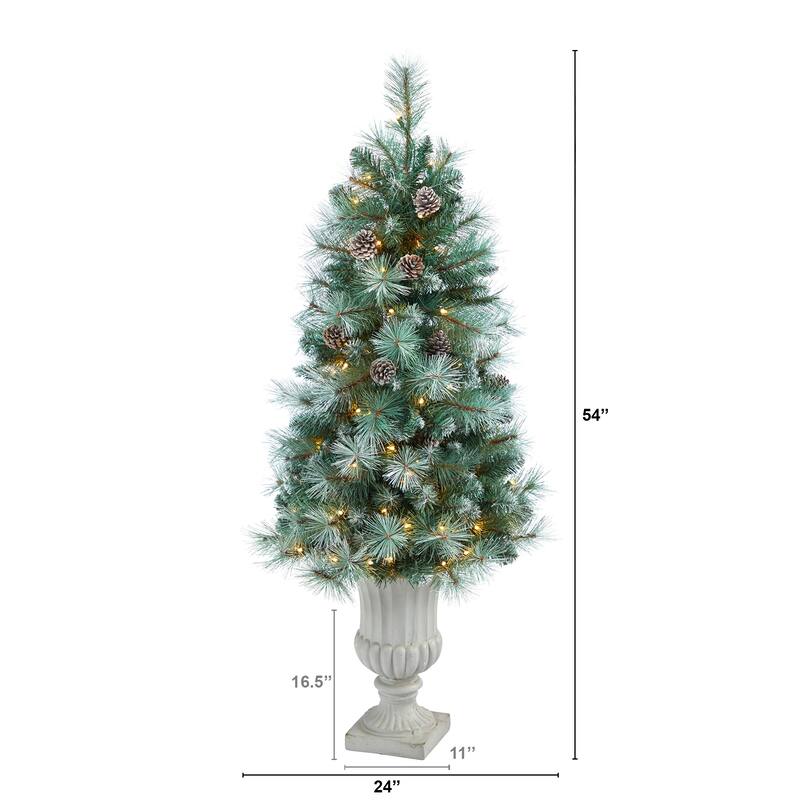 4.5' Artificial Christmas Tree with 100 Lights in Decorative Urn