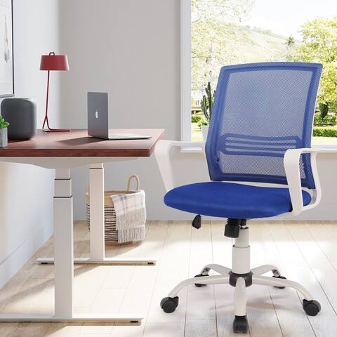 Home Office Chair Mid Back Swivel Lumbar Support Desk Chair, Computer Ergonomic Mesh Chair with Armrest