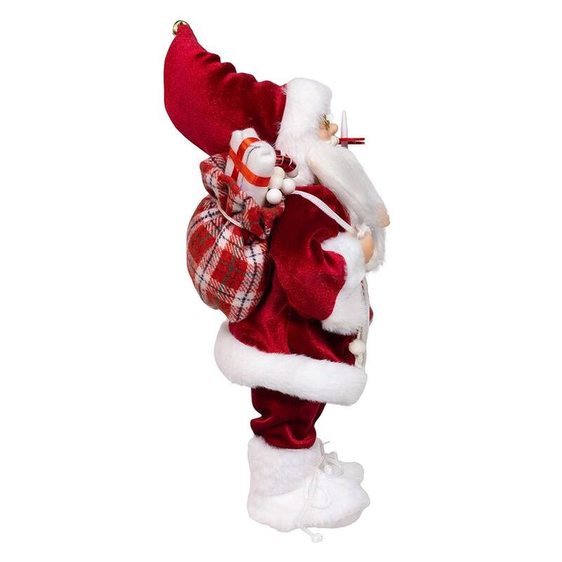 Kurt Adler 12-Inch Standing Christmas Santa with Skis